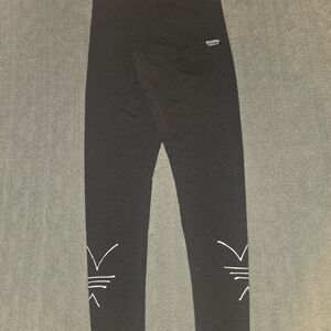 Adidas Charcoal Leggings with White Design